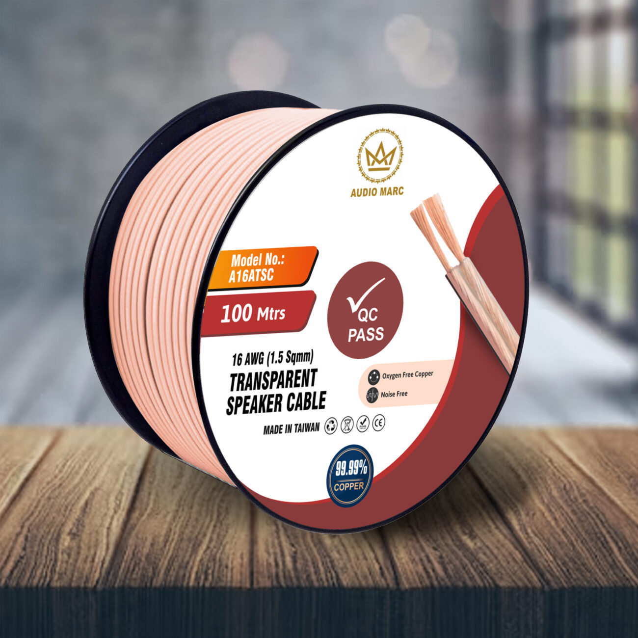 16 AWG Flat Speaker Cable Transparent