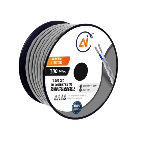 14 AWG OFC Tin Coated Twisted Round Speaker Cable