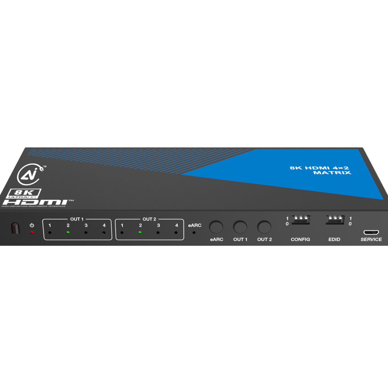 4K60 4×2 HDMI Matrix Switcher With Audio De-embedded