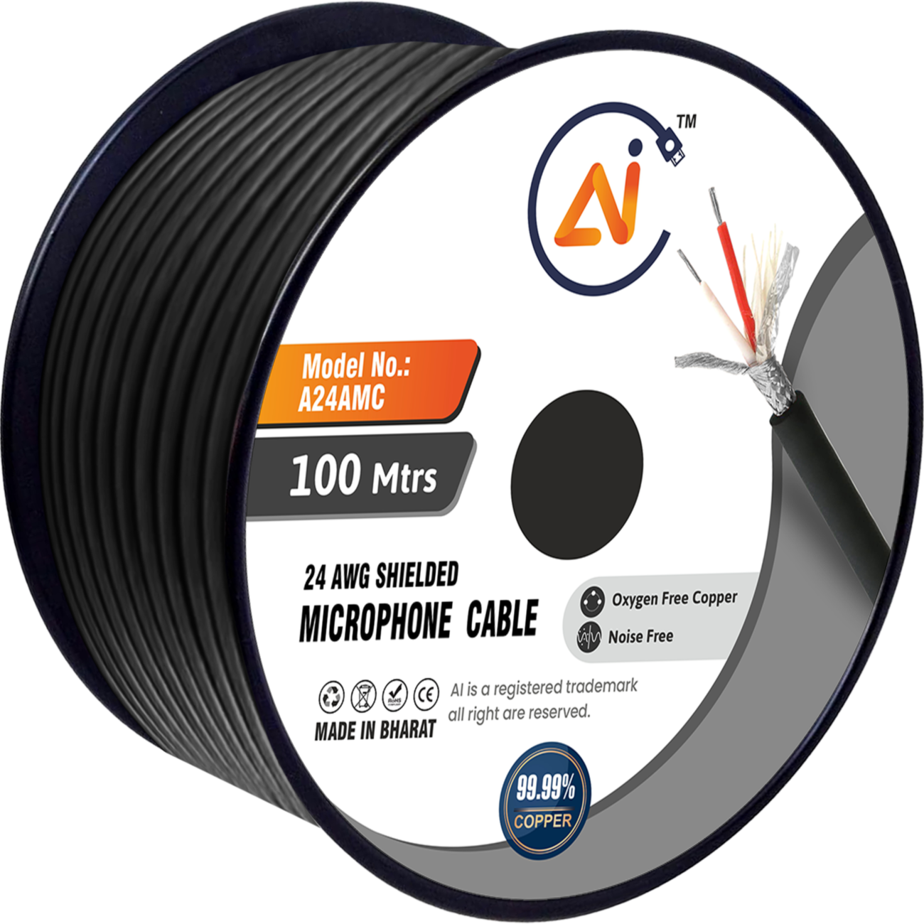 24 AWG OFC Shielded Microphone Cable